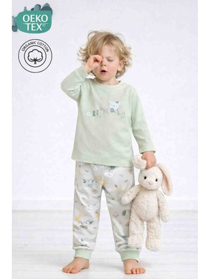 Panfilia Oeko Tex Sertifikalı %70 Bambu %30 Organik Pamuk Uzun Kollu Bebek Çocuk Pijama Takımı