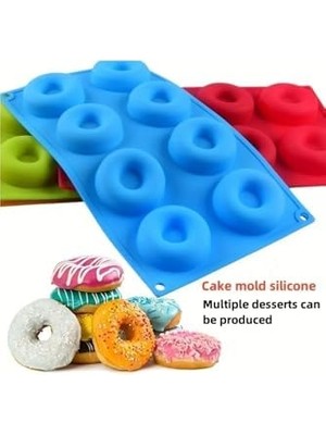 Daisy Home Siliko World Donut Kalıbı, Kek Kalıbı, Çikolata Kalıbı ve Yapışmaz Fırında Pişirme Tepsisi Silikon Kalıp, Çok Renkli