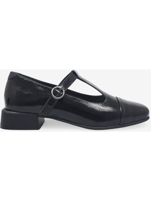 Kanuga Kadın Casual Deri Ayakkabı Siyah Rugan SCL7206