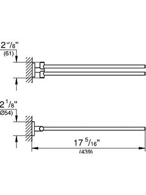 Daisy Home Start Ikili Uzun Havluluk, 439 Mm, Duş, Banyo Aksesuarları, Krom, 41183000