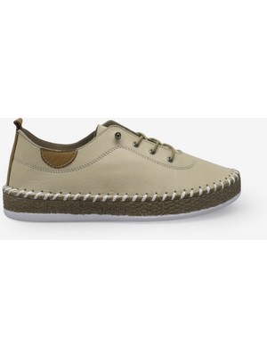 Kanuga Kadın Yazlık Comfort Deri Ayakkabı Bej EVD0106-1