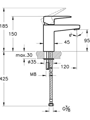 Daisy Home Root Square A42732ENR Blueco Lavabo Bataryası, Krom