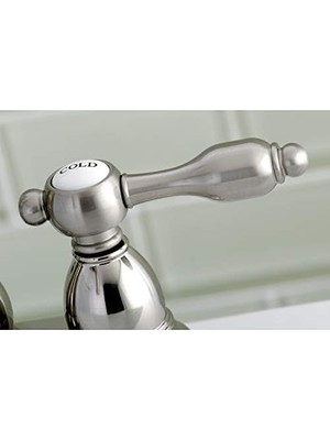 Daisy Home Pirinç KS7008TAL 10 cm Merkezli Lavabo Bataryası Pirinç Pop-Up, Nikel, 10,8 cm Musluk Erişimi, Nikel
