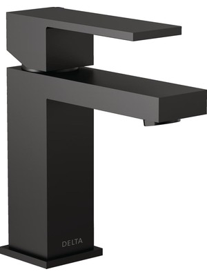 Daisy Home Modern Tek Delikli Banyo Bataryası, Siyah Tek Kolu Banyo Bataryası, Banyo Lavabo Bataryası, 1.0 Gpm, Tahliye Montajı, Mat Siyah 567LF-BLGPM-PP