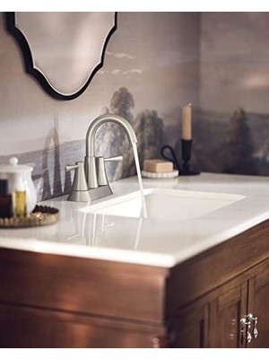 Daisy Home 84022SRN Ronan Iki 4 " Modern Musluk, Push- Drenajlı, 1 Saplı, Spot Dirençli Nikel