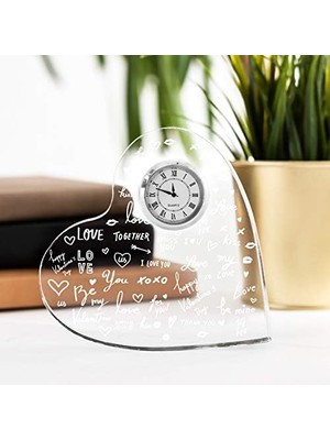 Daisy Home Aşk Temalı Hediye Akrilik Kalp Saat