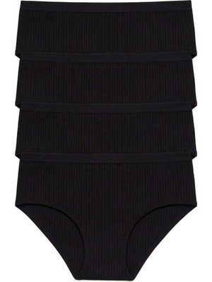 Orivra 6'lı Set Ribana Dokulu Yüksek Bel Kadın Külot Nefes Alabilir