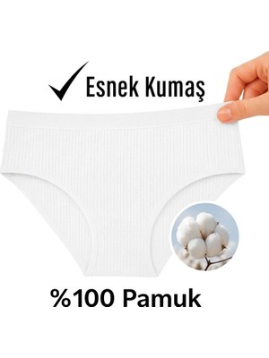 Orivra 6'lı Set Ribana Dokulu Yüksek Bel Kadın Külot Nefes Alabilir