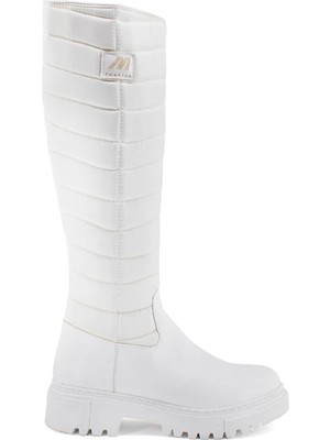 Mp Kadın Casual Kapitone Çizme Beyaz MP-2752
