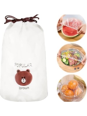 Daisy Home 100 Adet Yeniden Kullanılabilir Elastik Yiyecek Koruyucu Kapak, Esnek Yiyecek Kapağı, Farklı Boyutlara Uygun, Mutfak Malzemeleri, Yiyecek Saklama Torbaları