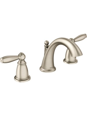 Daisy Home Moen T6620 Brantford Two-Handle Low-Arc Widespread Bathroom Without Valve, Brushed Nickel, Chrome