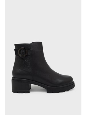 Castle Black Kadın Günlük Deri Bot Siyah CB27362