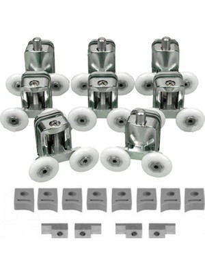 Daisy Home Venita Metal Gövdeli 4 Alt 4 Üst Duşakabin Cam Kabin Tekerleği Takım 24 mm