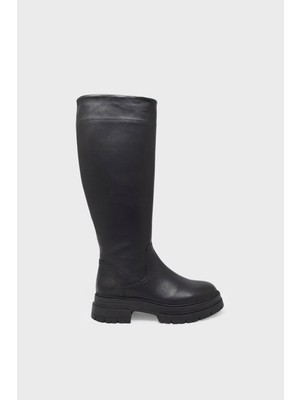 Castle Black Kadın Casual Deri Çizme Siyah CB25900-1