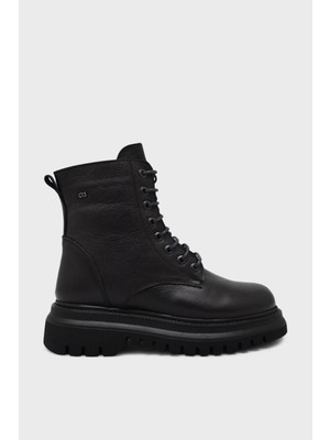 Castle Black Kadın Günlük Deri Bot Siyah CB27400