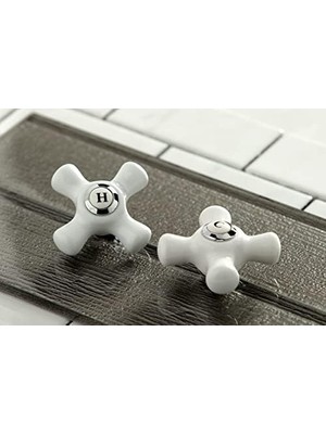 Daisy Home KB1601PX 10 cm Porselen Çapraz Saplı Tuvalet Musluğu, Cilalı Krom