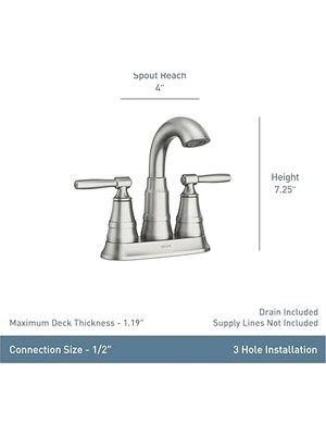 Daisy Home 84971SRN Halle Iki Saplı Banyo Lavabo Bataryası Tahliye Meclisi, Spot Dirençli Fırçalanmış Nikel