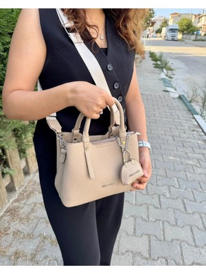 Just Polo Yeni Sezon 3 Bölmeli Yumuşak Deri Şık El ve Omuz Çantası Shopper 22 x 18 cm