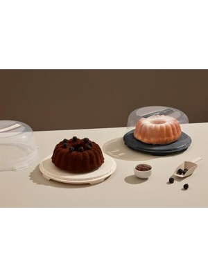 Daisy Home Orret Home Kek Taşıma Kabı, Bpa Içermeyen Plastik, Saplı ve Kilitli Kek Fanusu, Taşınabilir ve Güvenli Saklama Çözümü (Yuvarlak)