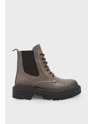 Kanuga Kadın Lastikli Casual Deri Bot Vizon SCL-650