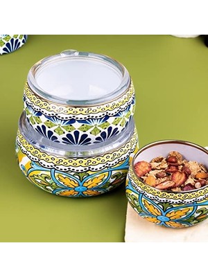 Daisy Home Emaylab Selge 3' Lü Emaye Tombul Saklama Kabı Takımı-6 Parça