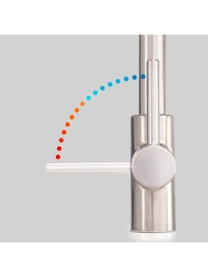 Daisy Home LG529SAC Stellen 1 Saplı Aşağı Çekmeli Mutfak Bataryası, Cilalı Krom