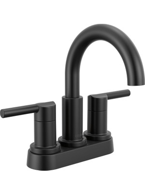 Daisy Home Nicoli Banyo Bataryası, Mat Siyah 2 Saplı Banyo Bataryası, 3 Delikli Banyo Lavabo Bataryası, Mat Siyah 25749LF-BL