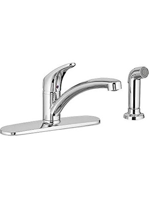 Daisy Home Standard 7074040.002 Colony Pro Tek Kulplu Mutfak Bataryası Yan Sprey ve Deckplate, Parlak Krom