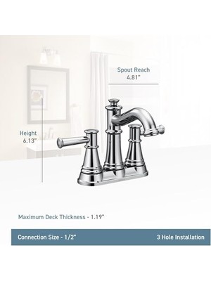Daisy Home 6401ORB Belfield Iki Saplı Orta Set Banyo Musluğu, Yağla Pürüzsüzleştirilmiş Bronz