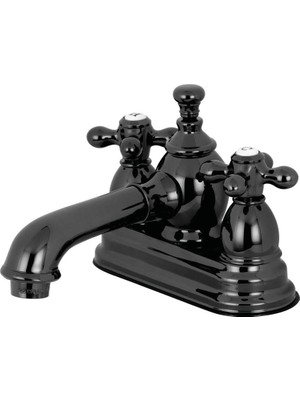 Daisy Home NS7000AX Water 10,16 cm Merkez Set Lavabo Musluğu, Pirinç Açılır Siyah Paslanmaz Çelik