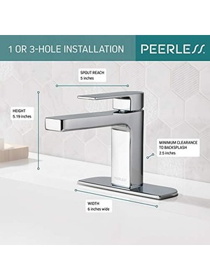 Daisy Home P1519LF-BL-LPU Tutacaklı Lavabo Bataryası Tek Delikli, 1,0 Gpm Su Akışı, Mat Siyah