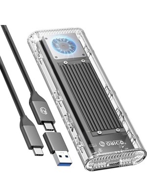 Cekar Store Dahili Soğutma Fanlı 40GBPS M.2 Nvme SSD Muhafaza, Aletsiz Harici Sabit Sürücü Muhafazası, Destek 2230 2242 2260 2280 (M Anahtarı), Thunderbolt 3/4 USB4/3.2/3.1/3.0/2.0-TCM2U4 ile Uyumlu