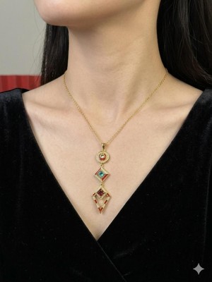Melisa Takı & Aksesuar 316L Çelik Gold Renk Y Kolye