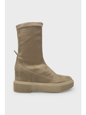 Kanuga Kadın Yüksek Taban Likralı Günlük Bot Vizon Süet SMS3042