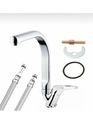 Daisy Home Soğuk Çift Su Girişli Mutfak Eviye Musluğu Çeşmesi Bataryası