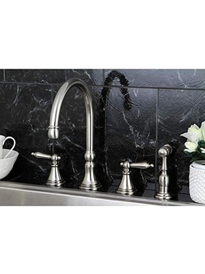 Daisy Home KS2798ALBS Vali Güverte Montajlı Mutfak Bataryası, Pirinç Püskürtücü, 20,27 Cm, Fırçalanmış Nikel