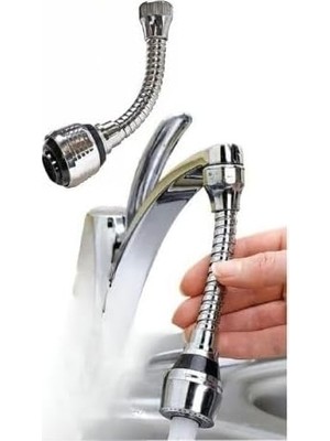 Daisy Home 360° Dönebilen Mutfak Musluğu Başlığı, Çift Modlu Su Akışı, Anti-Sıçrama Özellikli, Krom