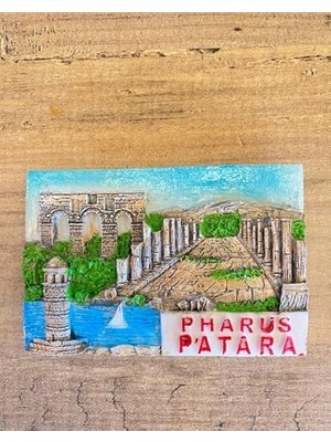 Daisy Home Antik Pharus Patara Mıknatıslı Dekoratif Magnet, Tarihi Kalıntı Temalı, El Yapımı Buzdolabı Süsü