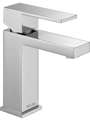 Daisy Home Modern Tek Delikli Banyo Bataryası, Tek Kolu Banyo Bataryası Krom, Banyo Lavabo Bataryası, Tahliye Montajı, Krom 567LF-PP