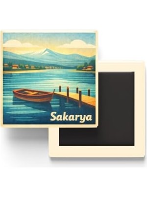Daisy Home Sakarya - Sapanca Gölü - Baskılı Buzdolap Magneti Kare - 9x9 cm