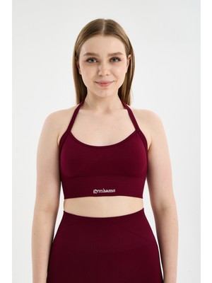 Gymhams Drop Halter Yaka Seamless Spor Sütyeni - Esnek Soft Yoga/pilates/fitness Üstü