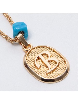 Zero Land Muratech Plastik Boncuklu Burgulu Harfli Kolye-B