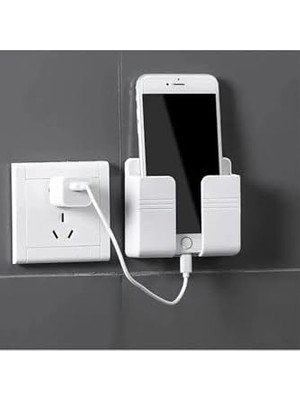Daisy Home Duvara Monte Telefon Tutucu, Yapışkanlı Şarj Standı, Matkapsız Pratik Kurulum, Yatak Odası, Banyo ve Mutfak Için Evrensel Telefon Askısı Düzenleyici (Beyaz) - (2'li Paket)