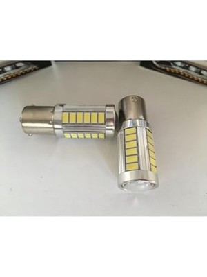 Cekar Store Trendlıfeoto Mercekli 12V 93 LED Ampul 33 Ledli Beyaz Tek Duy Geri Vites Veya Park Ledi (2'li Paket)