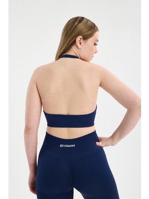 Gymhams Drop Halter Yaka Seamless Spor Sütyeni - Esnek Soft Yoga/pilates/fitness Üstü