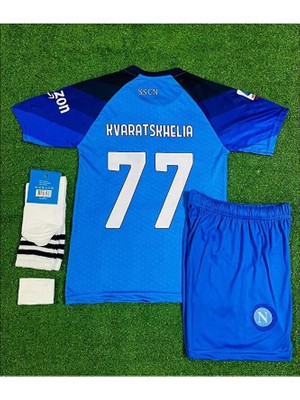 Napoli 2023/24 Yeni Sezon Kvaratshelia Iç Saha Çocuk Forması 4'lü Seti
