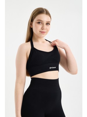 Gymhams Drop Halter Yaka Seamless Spor Sütyeni - Esnek Soft Yoga/pilates/fitness Üstü