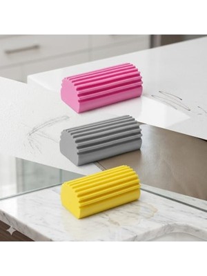 Cekar Store Magic Sponge Sihirli Sünger 3'lü Set - Çok Amaçlı Leke Çıkarıcı Nano Temizlik Süngeri - Mutfak, Banyo, Duvar ve Ayakkabı Için Deterjansız Silgi Sünger (Pembe, Gri, Sarı)