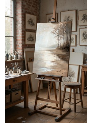 El Yapımı Natürel Kanvas Tablo