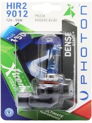 Cekar Store Photon Ampul Hir2 9012 12V 65W Xtreme Vision +%150 Fazla Işık (Tekli Blister) Pht PH5592 Xv B1